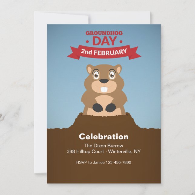 Invitación a la celebración del Día de la Marmota (Anverso)