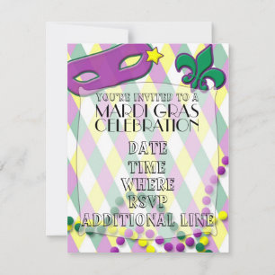 Invitación a la celebración del Mardi Gras