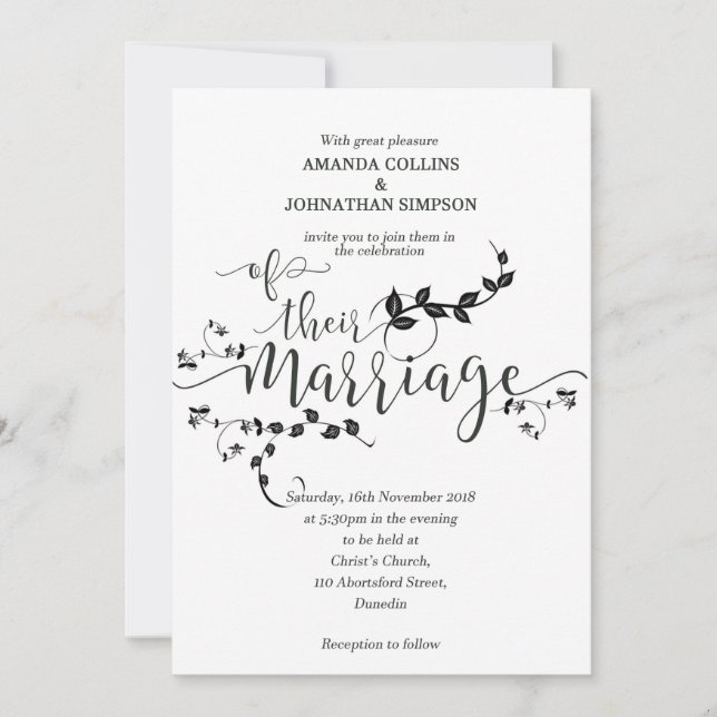 Invitación a la celebración del matrimonio (Anverso)