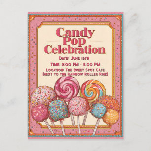 Invitación a la "Celebración del Pop del Candy" co