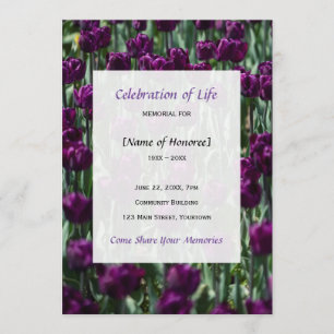 Invitación a la celebración del Purple Tulips Memo