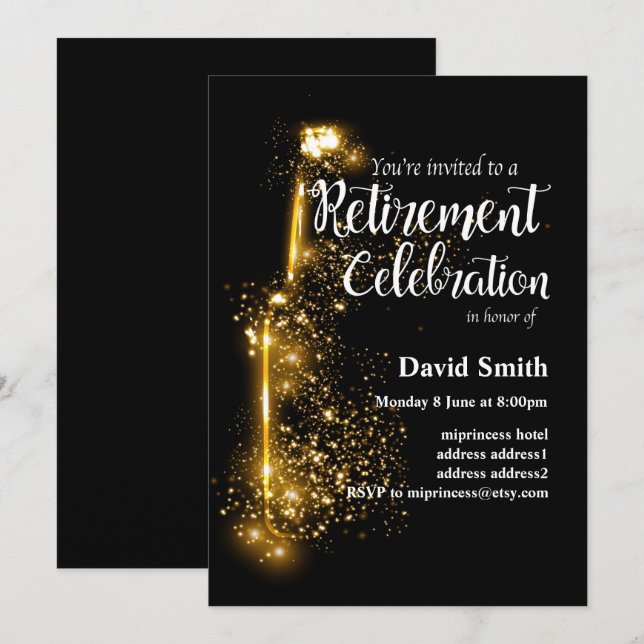 Invitación a la celebración del retiro de purpurin (Anverso / Reverso)