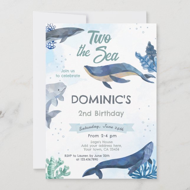 Invitación a la celebración del segundo cumpleaños (Anverso)