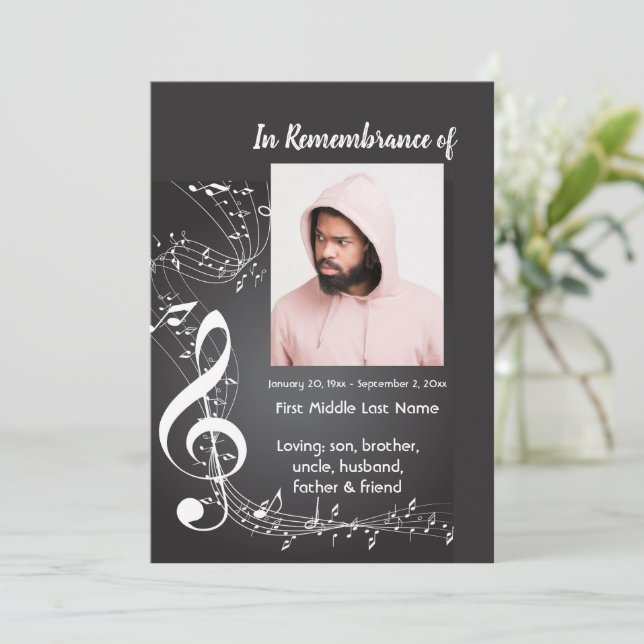 Invitación a la Celebración del Servicio de Vida N (Anverso de pie)