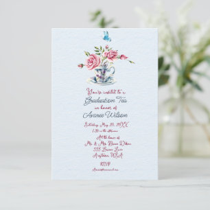 Invitación a la celebración del té de graduación d