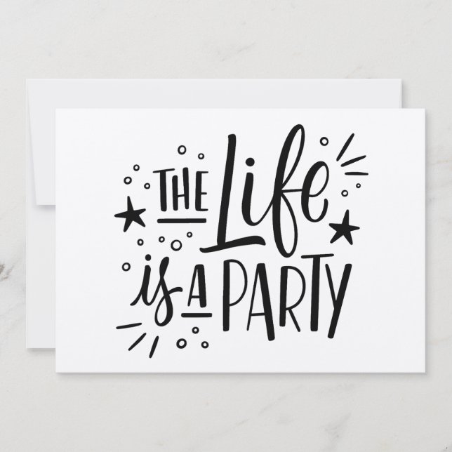 Invitación a la celebración "La vida es un Fiesta" (Anverso)