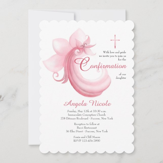 Invitación a la celebración rosa (Anverso)