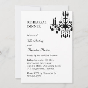 Invitación a la cena (blanco) para el ensayo de Gr