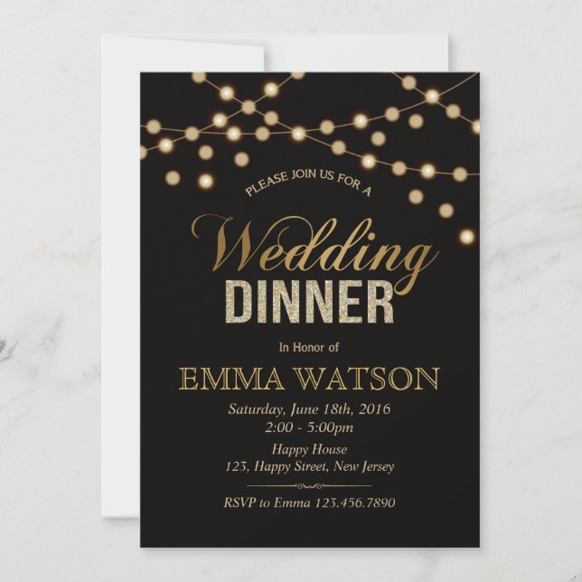 Invitación a la cena boda (Anverso)