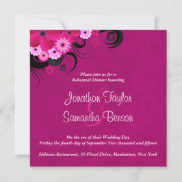 Invitación a la cena Boda de 5.25" de Fuchsia Oscu