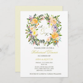 Invitación a la cena Boda de flores