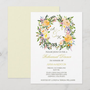 Invitación a la cena Boda de flores