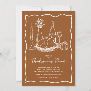 Invitación a la cena clásica de Acción de Gracias