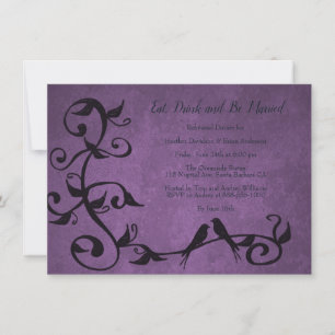 Invitación a la cena con el ensayo Purple Lovebird