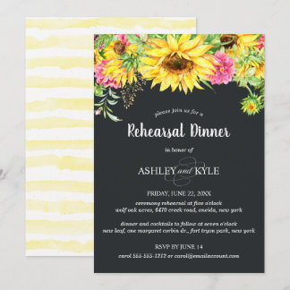 Invitación a la cena con ensayo de girasol