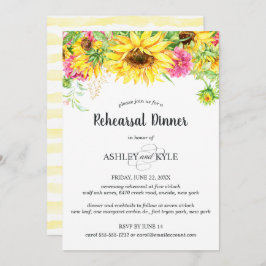 Invitación a la cena con ensayo de girasol