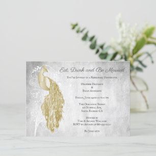 Invitación a la cena con ensayo de pavo real de or