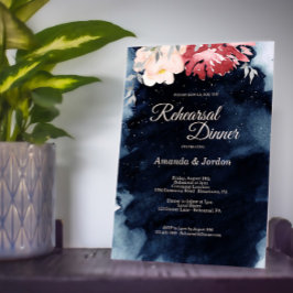 Invitación a la cena con ensayo floral nocturno es