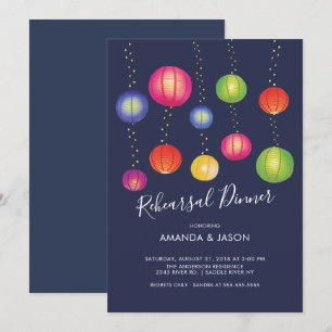 Invitación a la cena con linternas de papel de ver