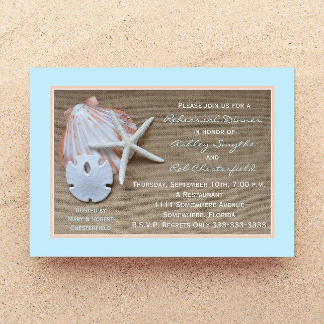 Invitación a la cena con tema de playa (Subido por el creador)