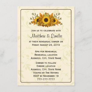 Invitación a la cena con un elegante ensayo de gir
