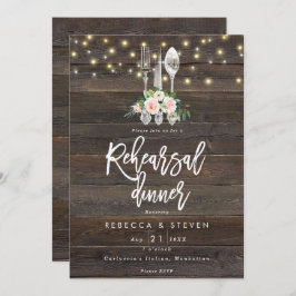 invitación a la cena con un ensayo floral de mader