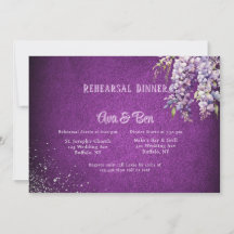 Invitación a la cena con Wisteria de Plata Púrpura
