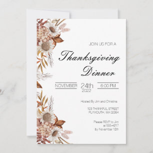 Invitación a la cena de Acción de Gracias