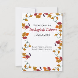 Invitación a la cena de Acción de Gracias
