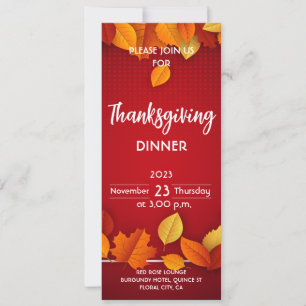 Invitación a la cena de Acción de Gracias
