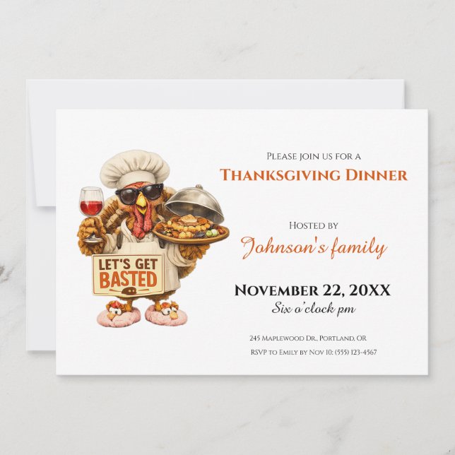 Invitación a la Cena de Acción de Gracias (Anverso)