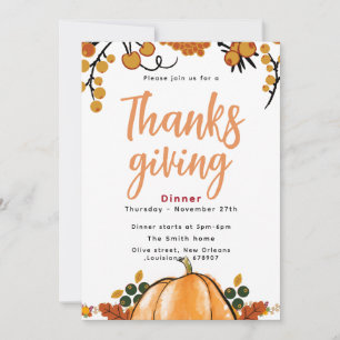 Invitación a la Cena de Acción de Gracias