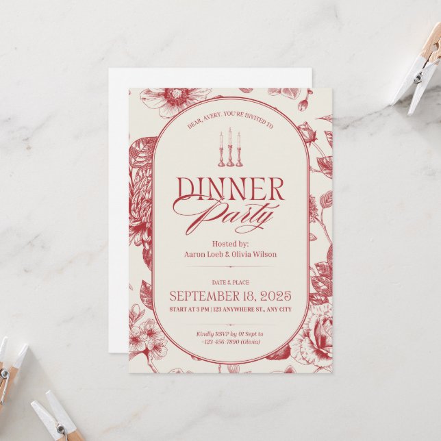 Invitación a la Cena de Acción de Gracias  (Anverso/Reverso In Situ)