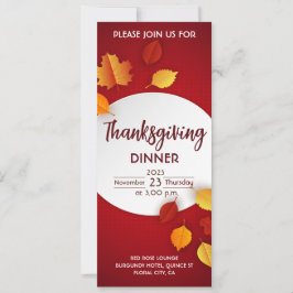Invitación a la cena de Acción de Gracias