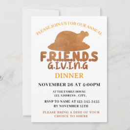 Invitación a la cena de Acción de Gracias con amig