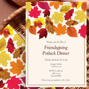 Invitación a la cena de Acción de Gracias con amig