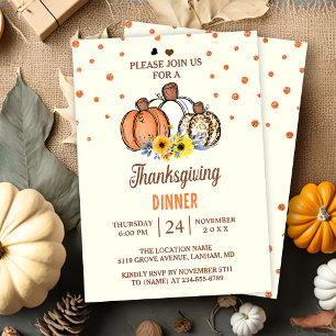 Invitación a la cena de Acción de Gracias con cala