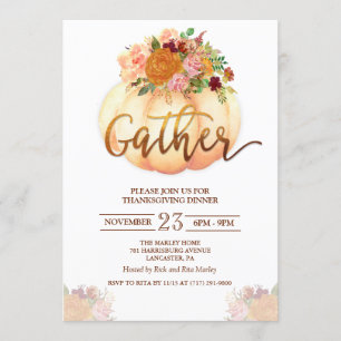 Invitación a la cena de Acción de Gracias con cala