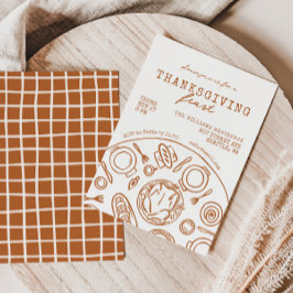 Invitación a la cena de Acción de Gracias con dibu