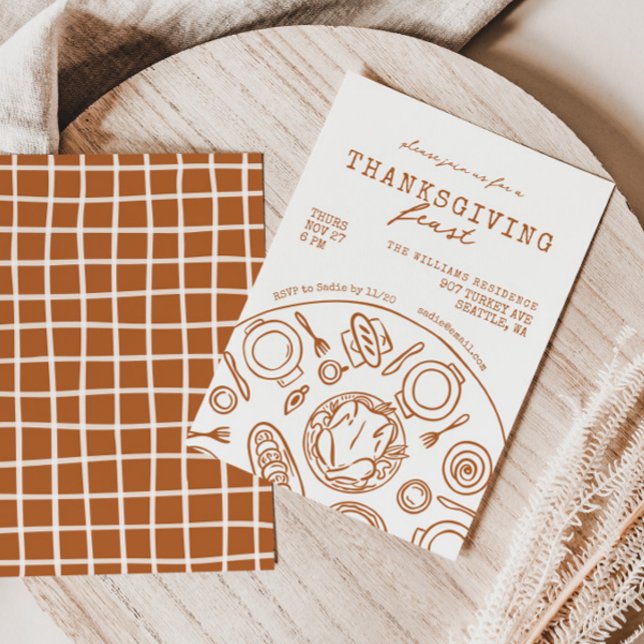 Invitación a la cena de Acción de Gracias con dibu (Subido por el creador)