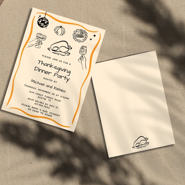 Invitación a la cena de Acción de Gracias con grit (Subido por el creador)