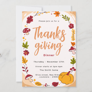 Invitación a la Cena de Acción de Gracias con Hong
