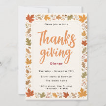 Invitación a la Cena de Acción de Gracias con Hong
