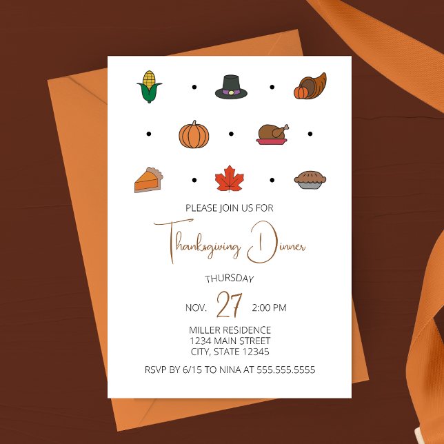 Invitación a la cena de Acción de Gracias con icon (Subido por el creador)