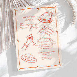 Invitación a la cena de Acción de Gracias con mano