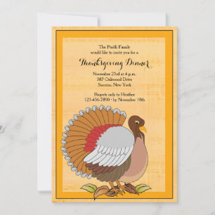 Invitación a la Cena de Acción de Gracias con Pavo