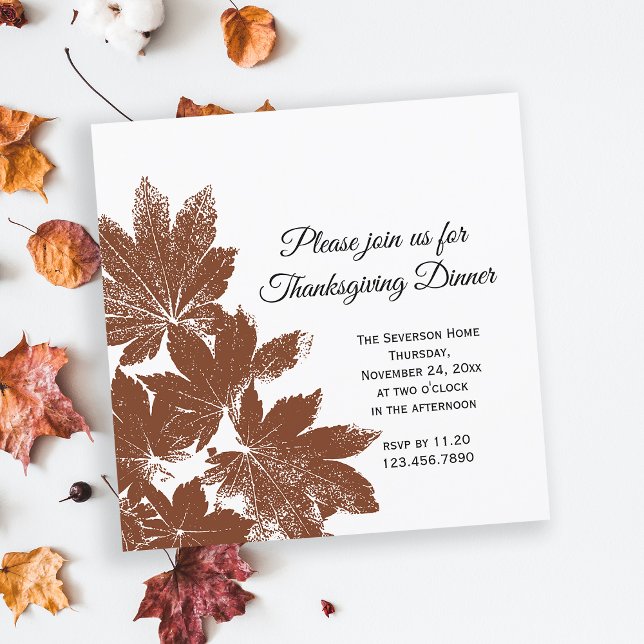 Invitación a la cena de Acción de Gracias con sell (Invite friends to gather to say thanks with this natural Thanksgiving Dinner Invitation.)