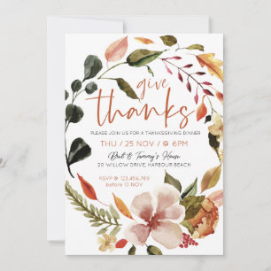 Invitación a la Cena de Acción de Gracias - Dar Gr