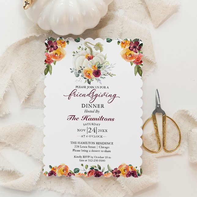 Invitación a la cena de Acción de Gracias de amigo (Subido por el creador)
