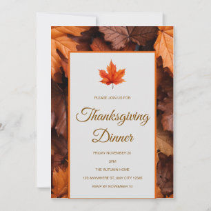 Invitación a la cena de Acción de Gracias de Autum